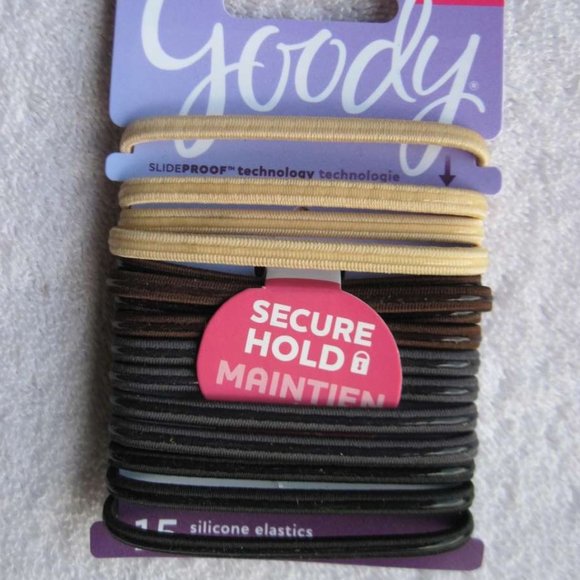 15 Goody Slide Slip Proof Silicone Line Elastics Hair Bands Stay Put Hold Secure - Picture 1 of 7